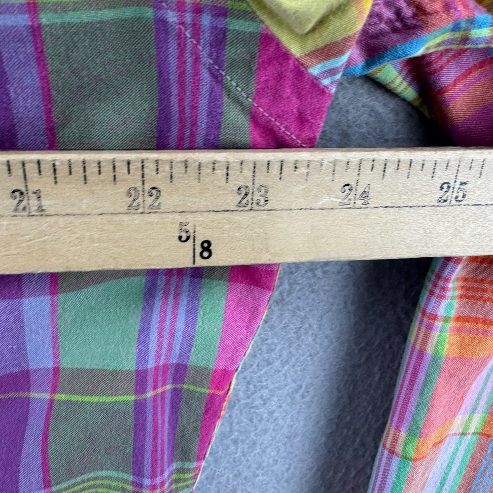 Polo Ralph Lauren Shirt Mens Large Trim Military Plaid Button Up Epaulettes - Picture 11 of 14